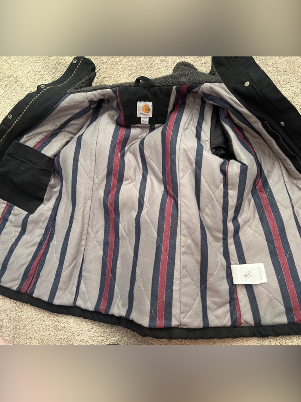 Carhartt Black Women's Utility Field Jacket with Shearling Collar - Picture 5 of 5
